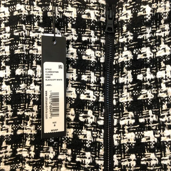 Alice + Olivia Bonita Tweed A Line Mini Dress size 8 - Picture 8 of 12